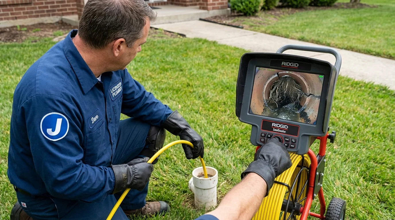 Sewer camera inspection being performed by Johns Plumbing LLC in Rockport